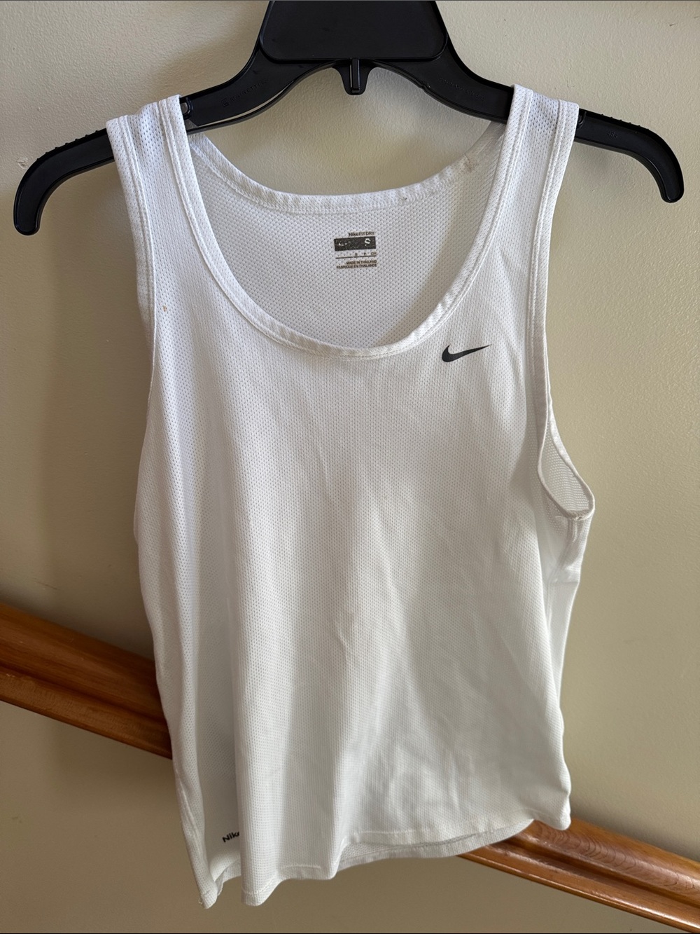 Nike White Men's Performance Tank Top with Black Swoosh